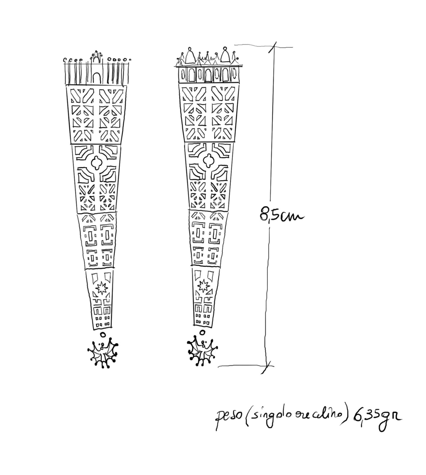 Galleria Borghese Long Earrings