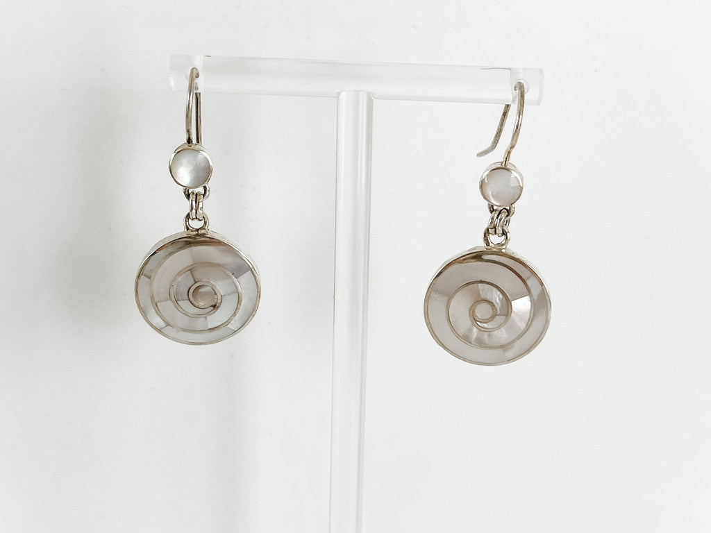 STERLING SILVER AND ABALONE EARRINGS