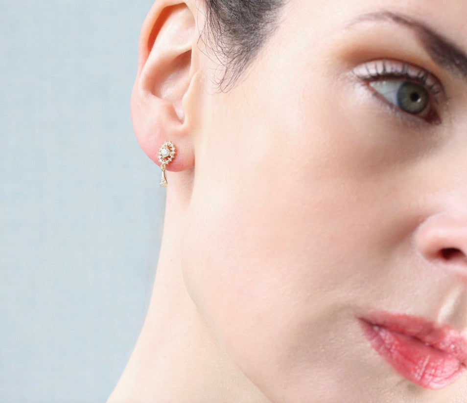 TUDOR QUEEN STUD DROP EARRINGS