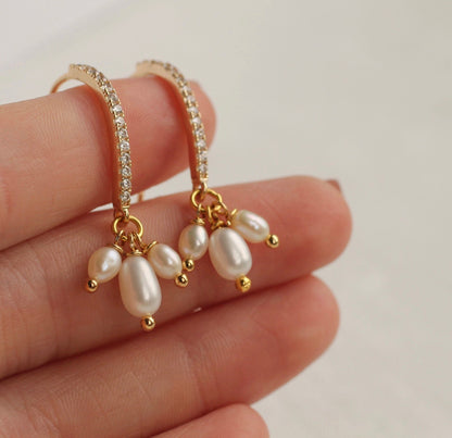 PEARL TRIO DROP EARRINGS