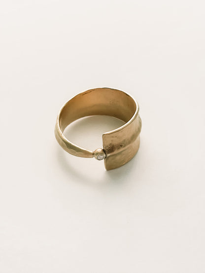 24 K GOLD VERMEIL RING WITH DIAMOND