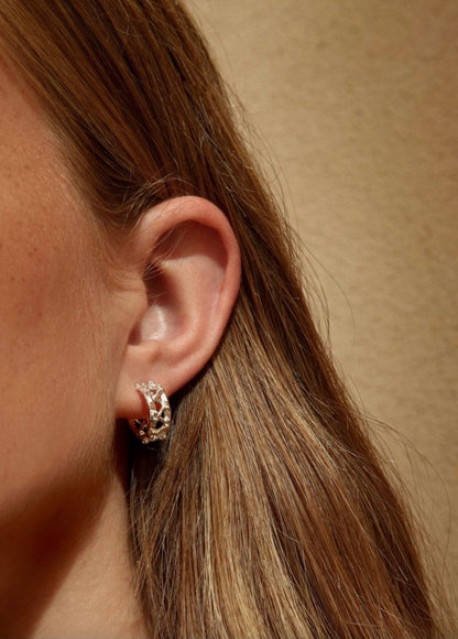 Little Beams Hoop Earrings Silver