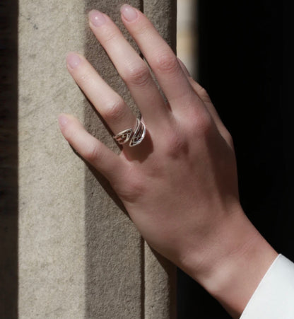 Gothic Contrarié Ring Silver