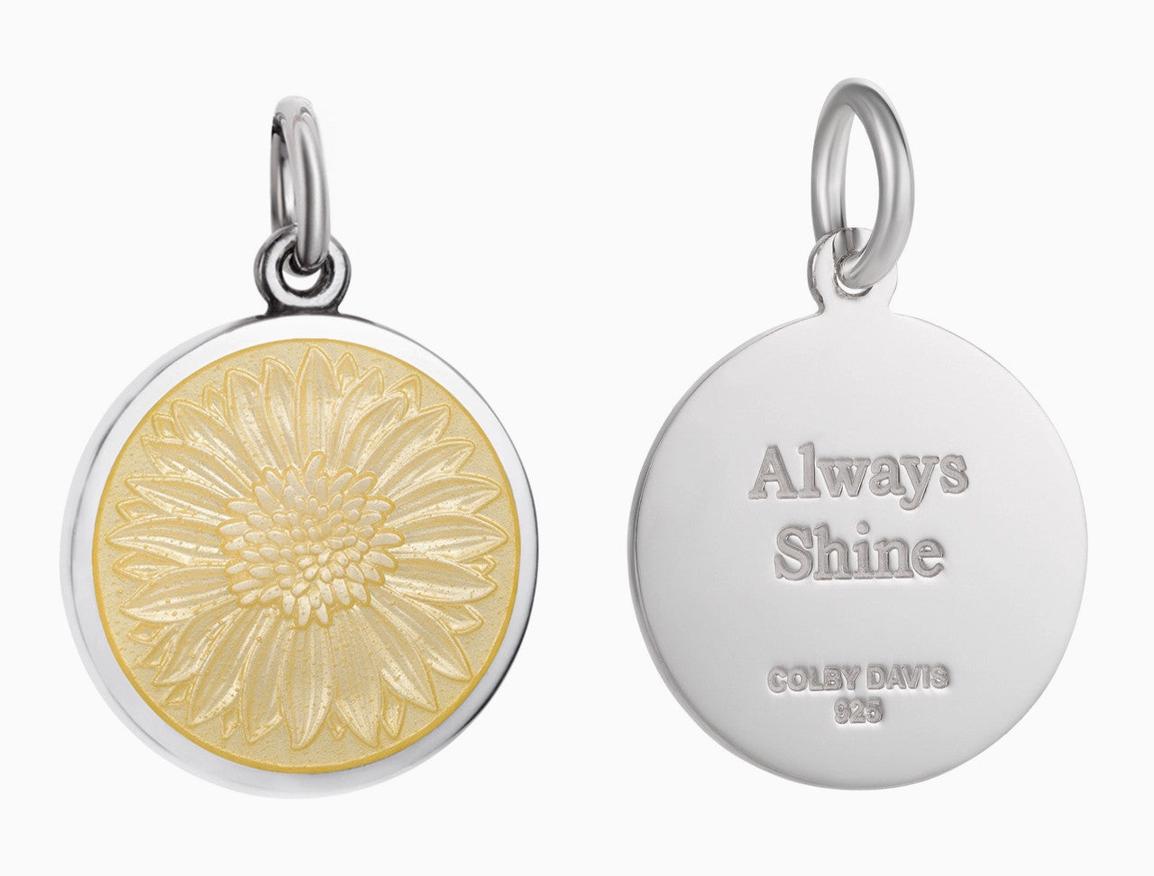 SMALL SUNFLOWER STERLING SILVER WITH XSMALL 20" STERLING SILVER BOX CHAIN