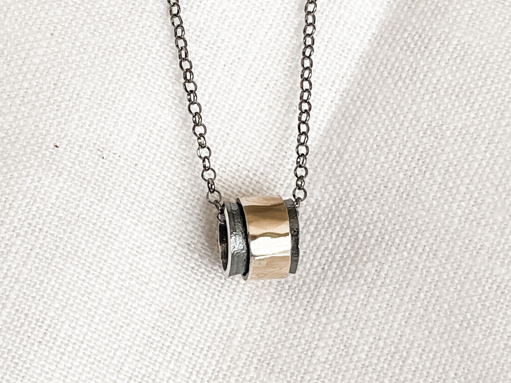 Sterling Silver and 18K Gold Tube Choker