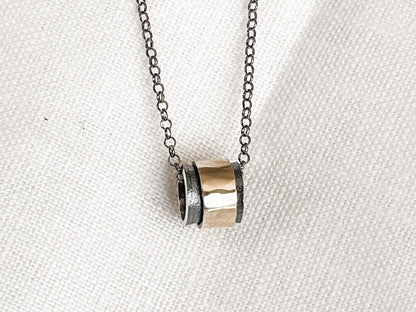 Sterling Silver and 18K Gold Tube Choker