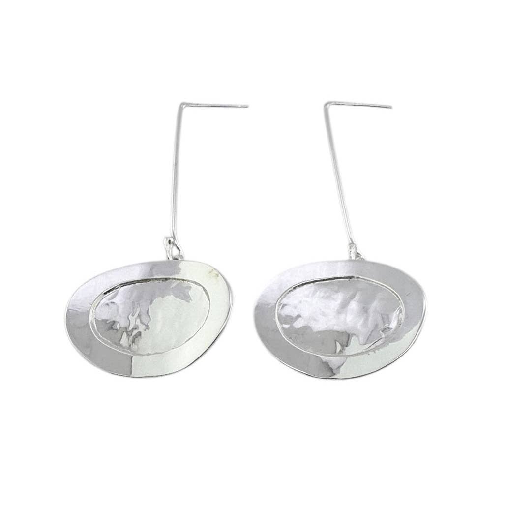 STERLING SILVER MOONLIGHT OVAL EARRINGS