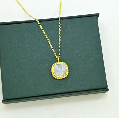 Square Moonstone Necklace