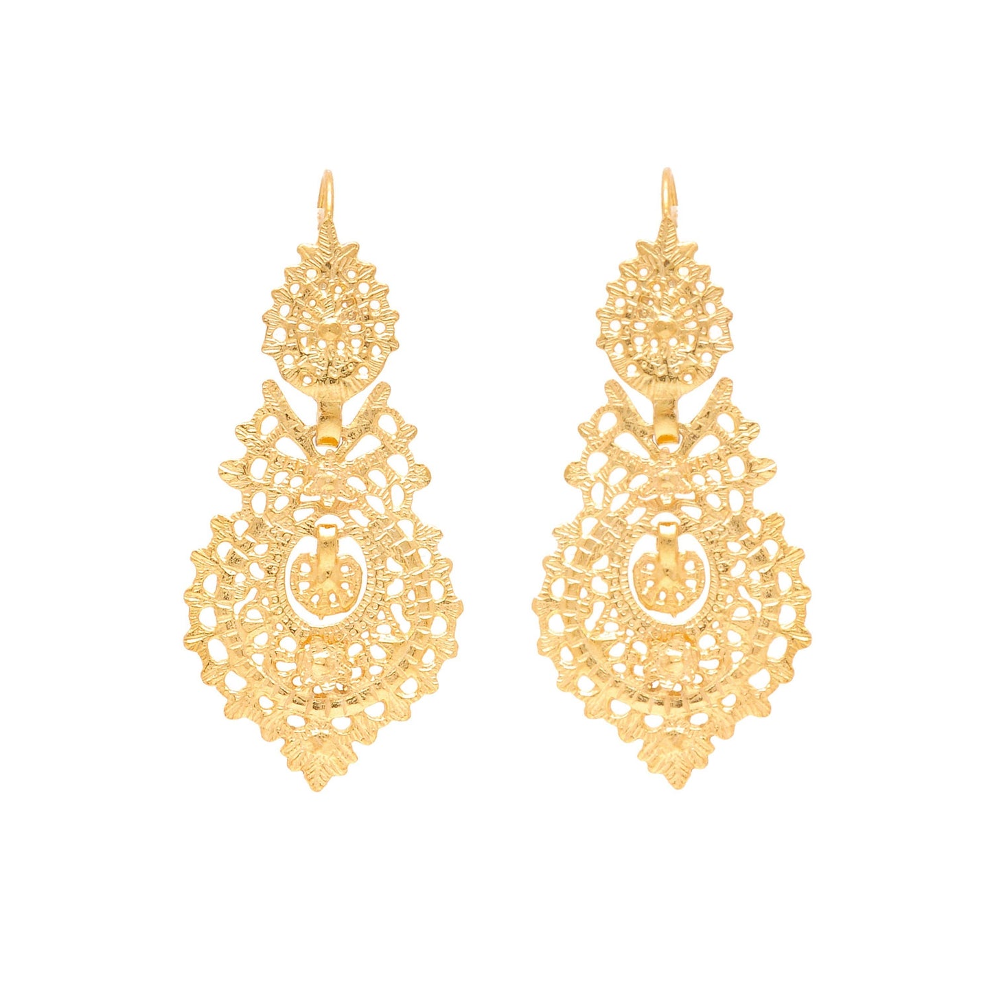 Queen Earrings in Gold Plated Silver