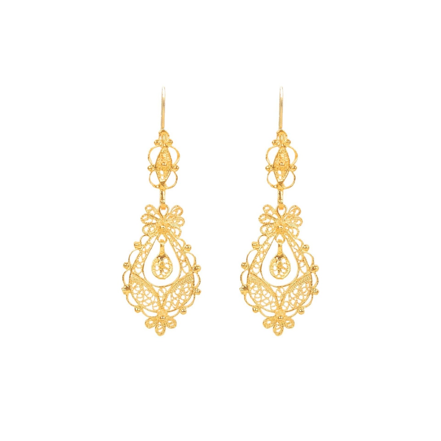 Earrings Princess in Gold Plated Silver