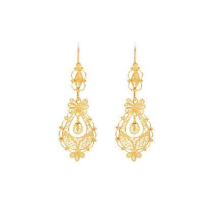 Earrings Princess in Gold Plated Silver